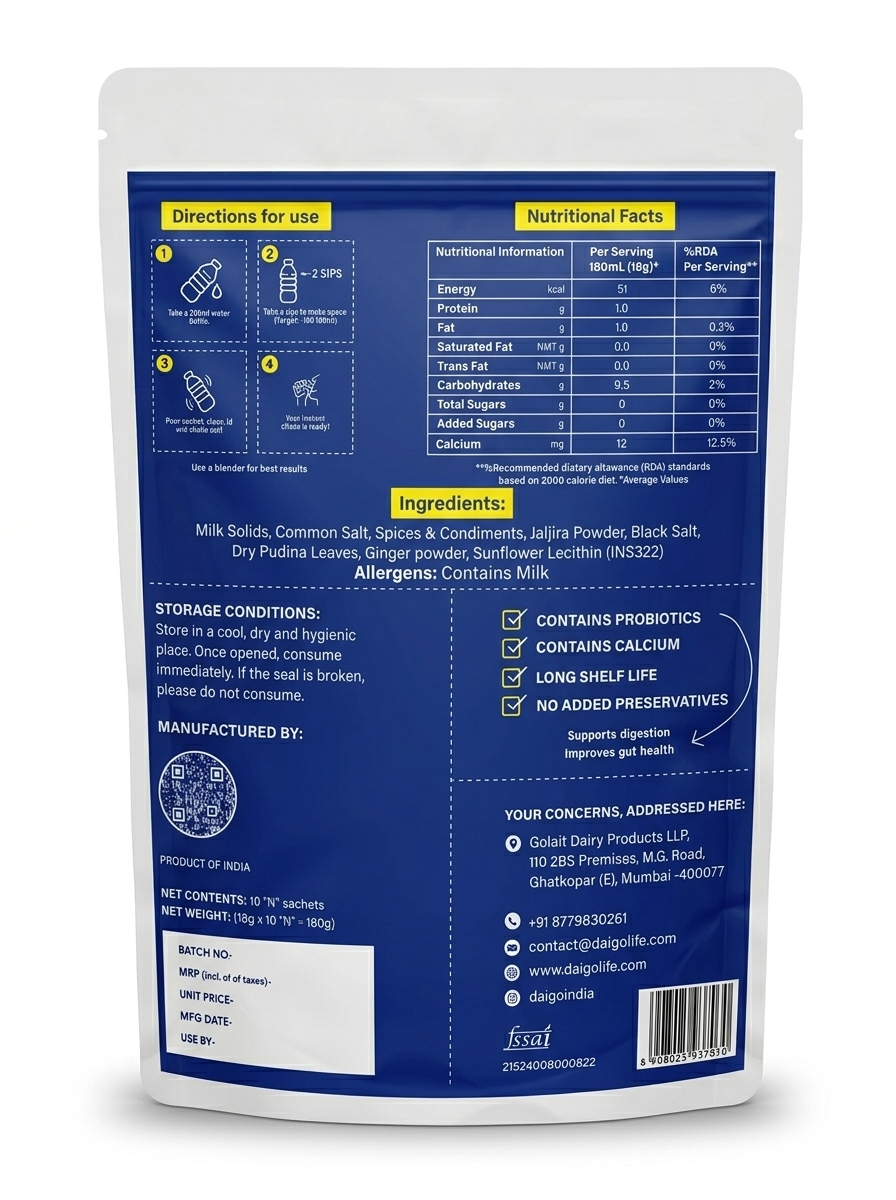 INSTANT Masala and Jaljira Chaas Premix - Combo - 20 Servings