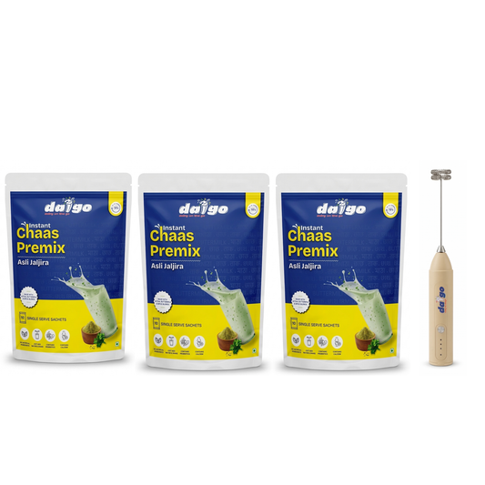 INSTANT 3 x Jaljira Chaas Premix + Whisker - Combo- 30 Servings