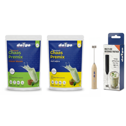 INSTANT Chaas Premix Combo- Masala + Jaljira Chaas + Whisker - 20 Servings